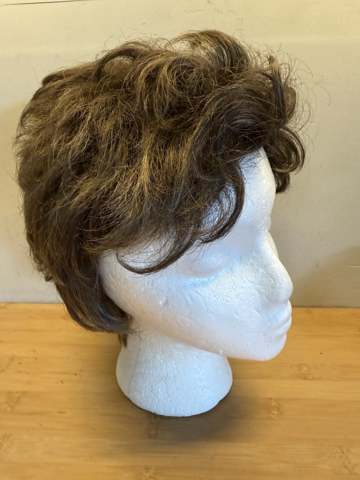 Vintage Wig Short Layered Style Color BROWN Aspen