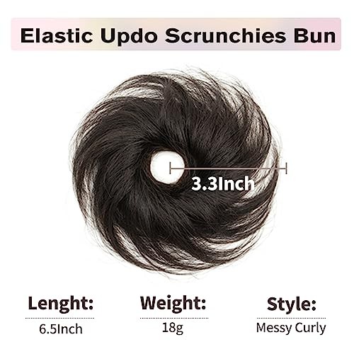 Hair Bun Natural Black Messy Bun Hair Small Messy Bun 1PCS Natural Black 1B