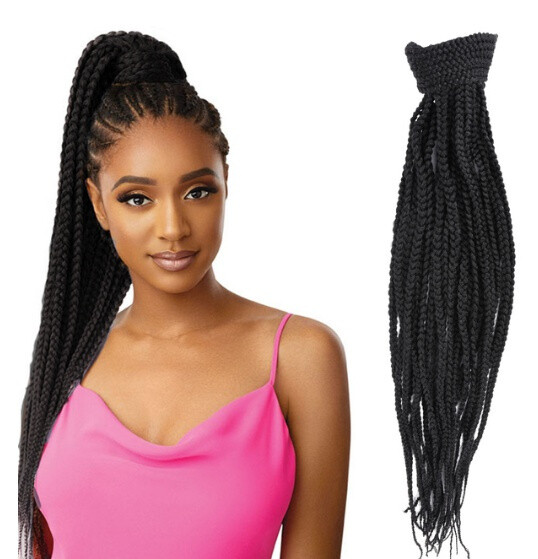 1 pc Box Braids Ponytail Hairpiece Drawstring Clip in Hair Extensions for Women