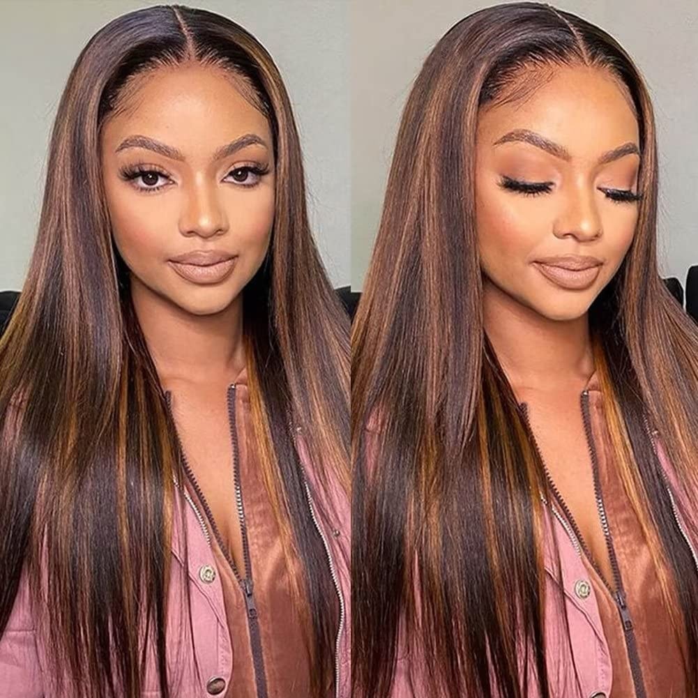 Bele Ombre Highlight 1B/30 Color 13X6 Transparent Hd Lace Front Wig Human Hair