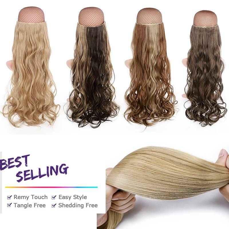 Real Thick Long Wavy Clip in Hair Extensions Full Head Blonde Straight For Human