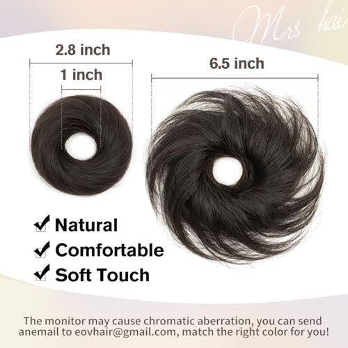 Hair Bun Natural Black Messy Bun Hair Small Messy Bun 1PCS Natural Black 1B