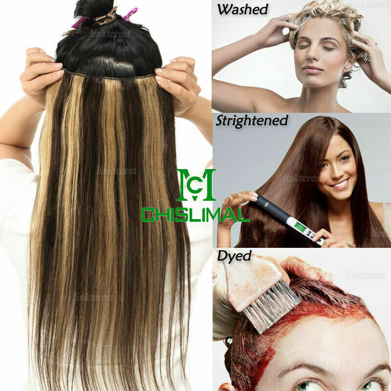 12-32inch 100g Remy Clip In Human Hair Extensions 3/4 Full Head Weft Custom Made