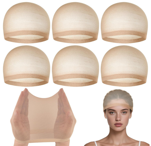 6 Pcs Wig Cap for Women, Mesh Stocking Wig Caps Net Closed End Hair Mesh