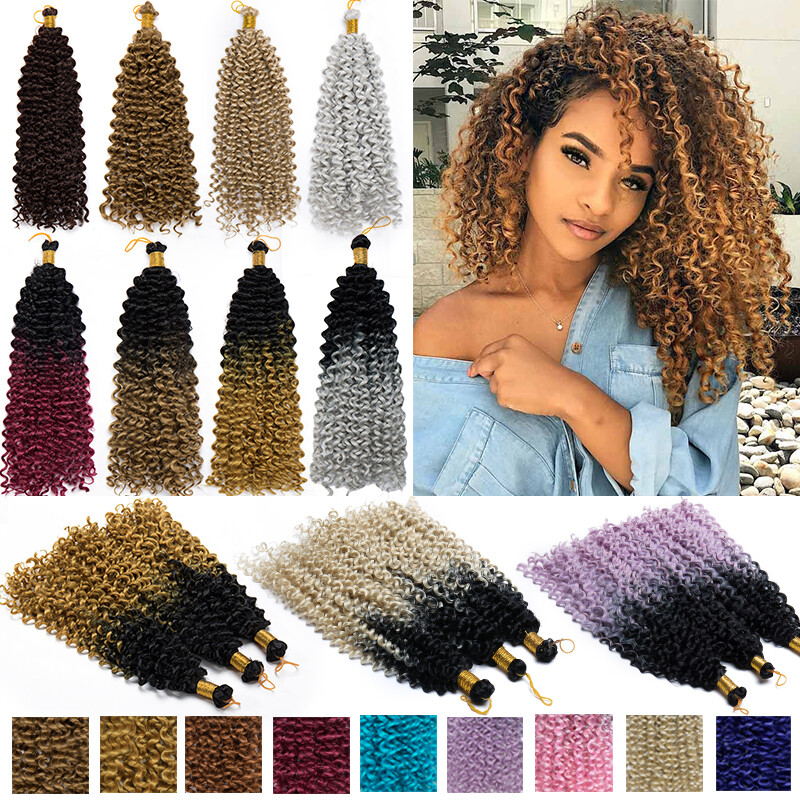 100% Natural Crochet Deep Wave Curly As Human Hair Extensions Woman Water Wave