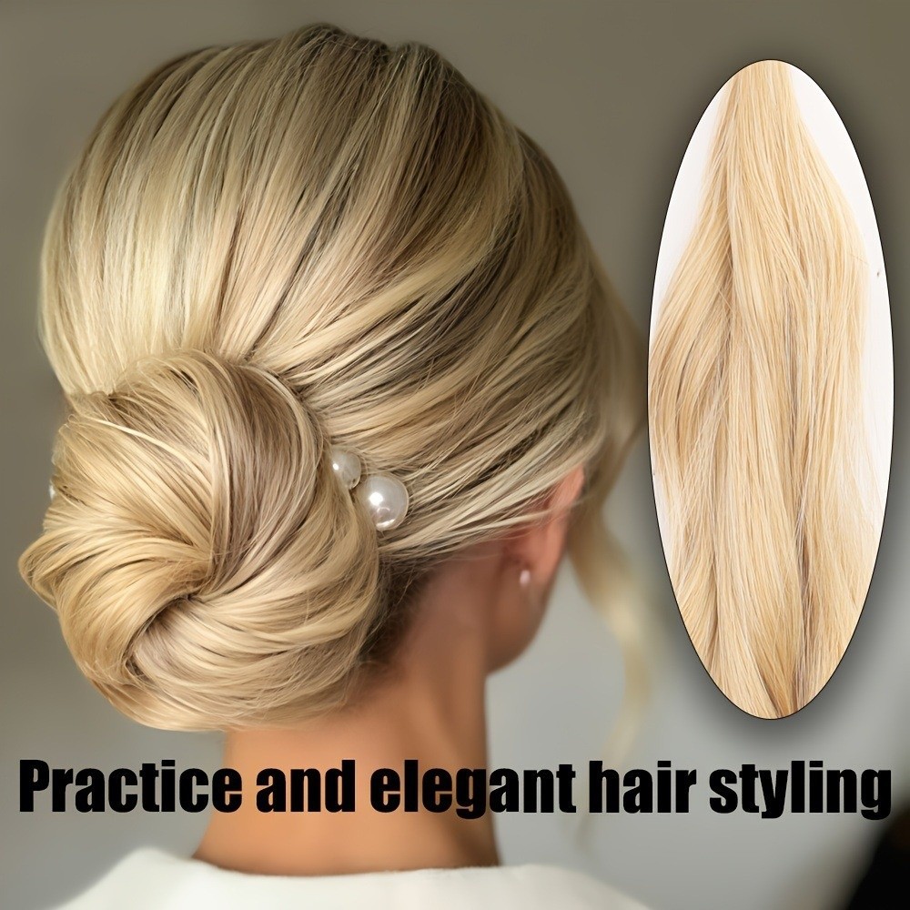 All-in- Messy Bun Ponytail Extensions Long Wavy Hair Bundle for Women