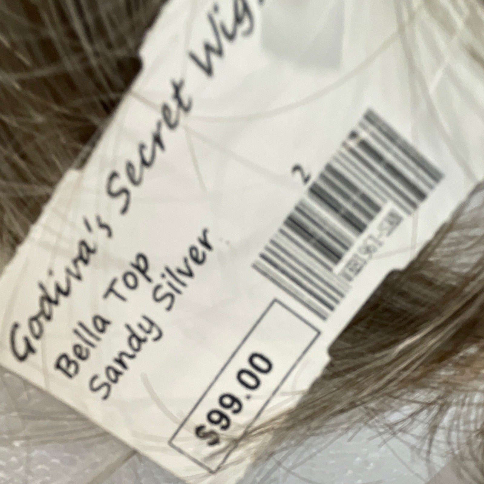 Godiva’s Secret Wigs Bella Top Synthetic Clip-In Topper Bob Straight Silver/Gray