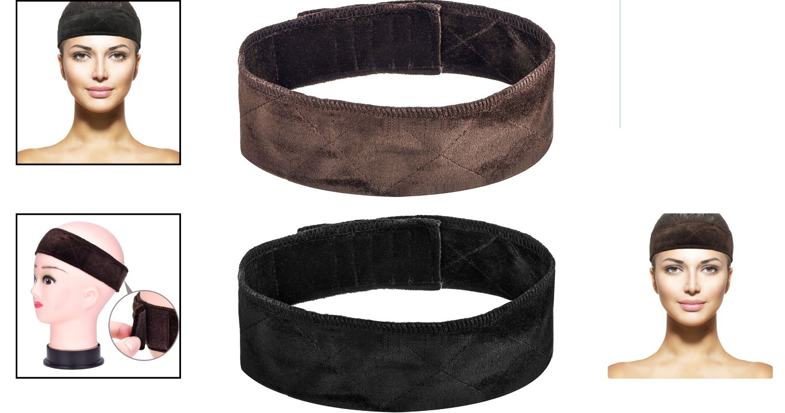 Velvet Wig Band Set – Adjustable & Lightweight for All-Day Wear in 2 Colors