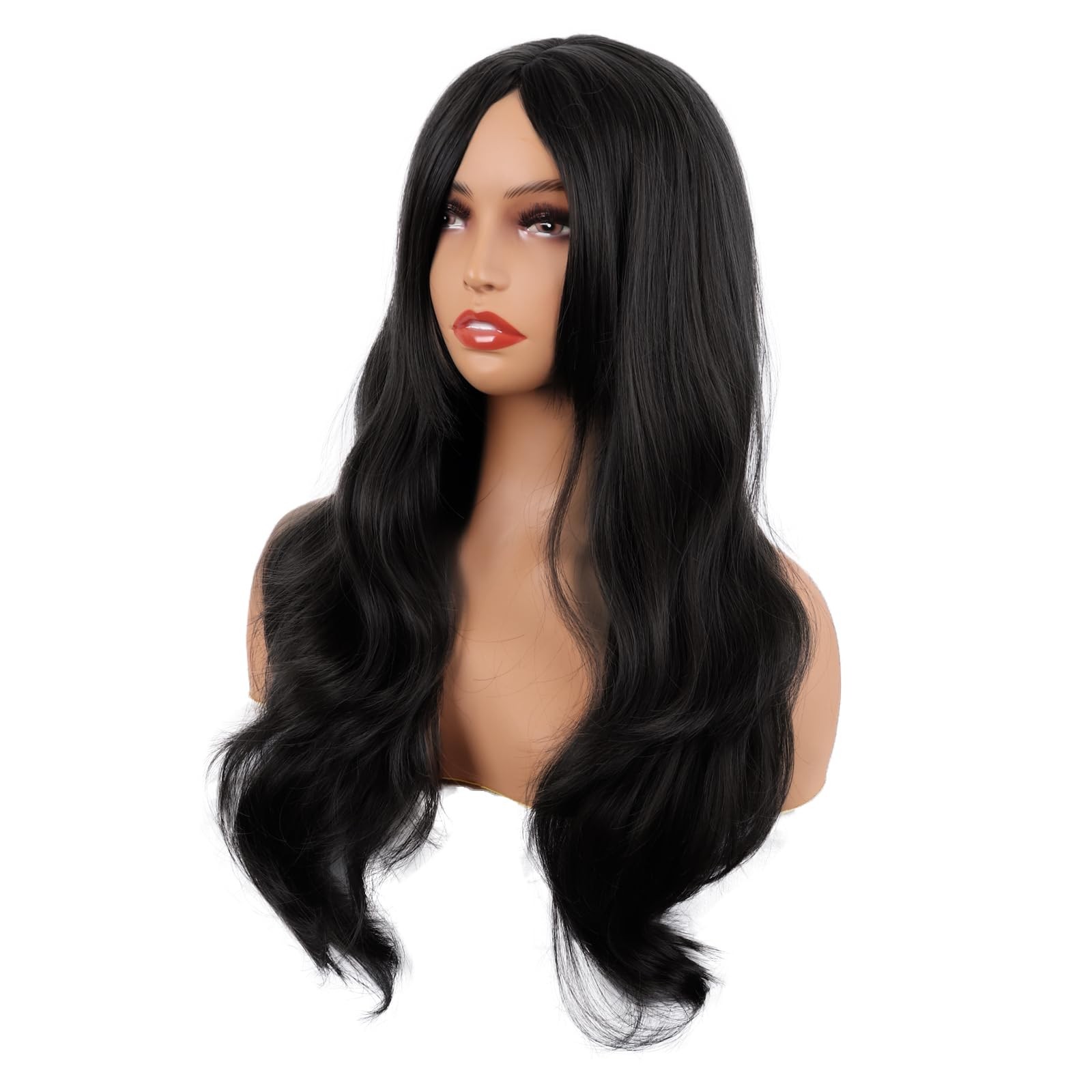 26 Inch/65 cm Fashion Long Layered Curtain Bangs Wavy Synthetic fiber Curly H…