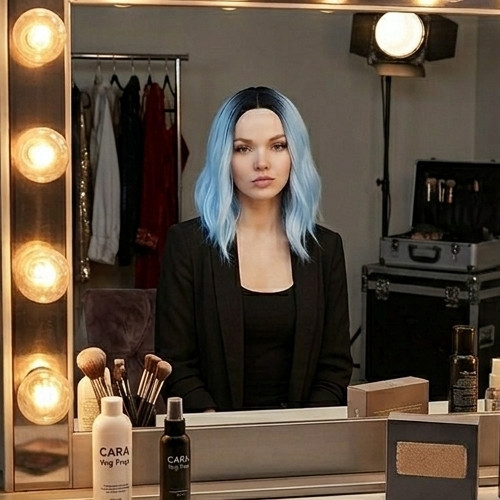 Fever Cara Wig baby blue black ombre woman soft wave daily dance stage actress