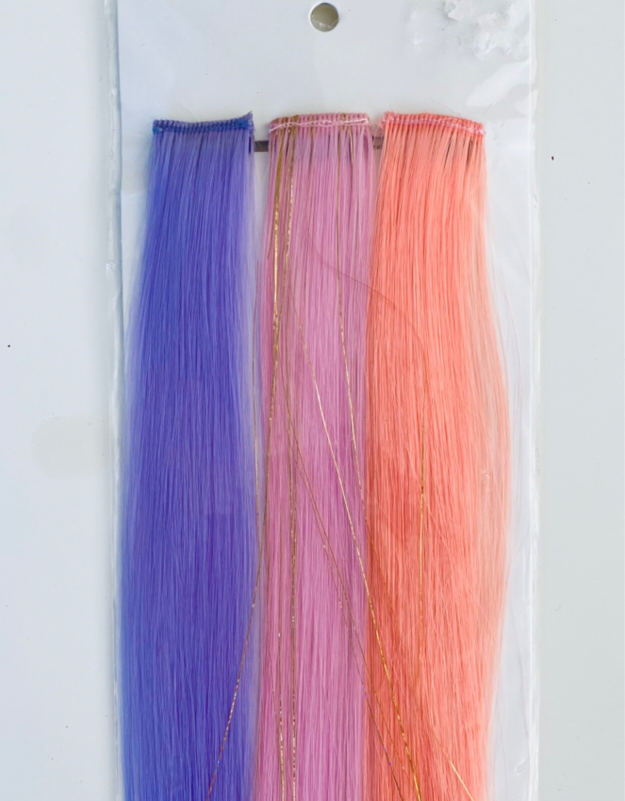 H&M purple pink orange clip in hair gold highlight Halloween Birthday Costume