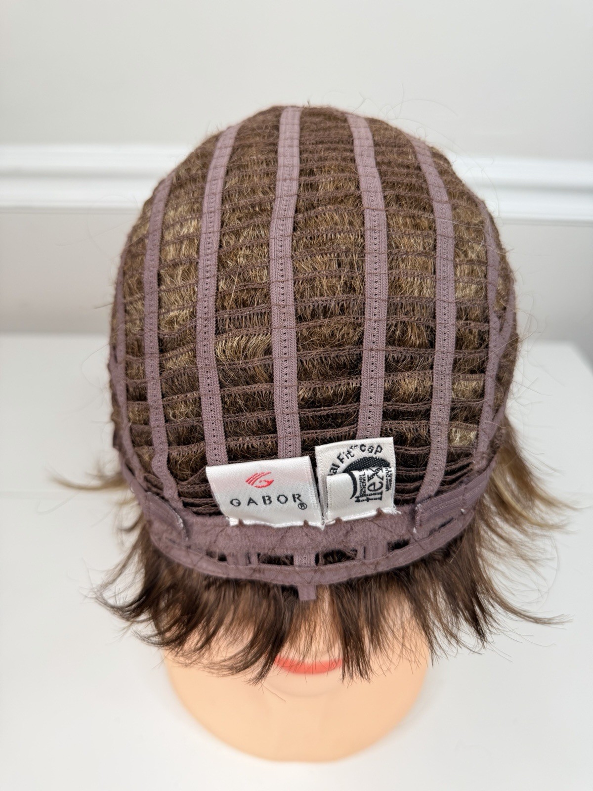 Gabor short cut Wig Average Cap brown highlights layered Women’s 48539 Flexlite