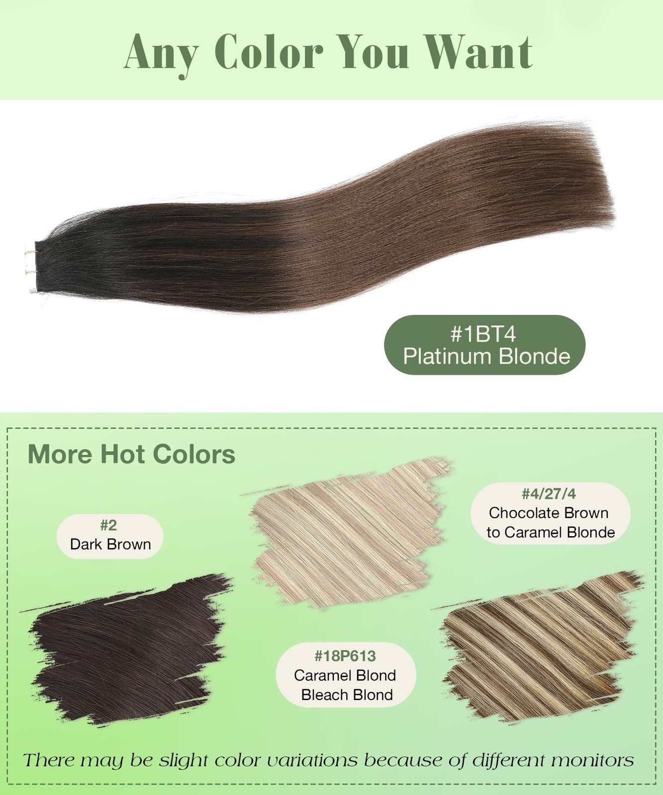 Tape in Hair Extensions Ombre 1B Off Black to 4 Brown 20pcs 50g 14 Inch – Real