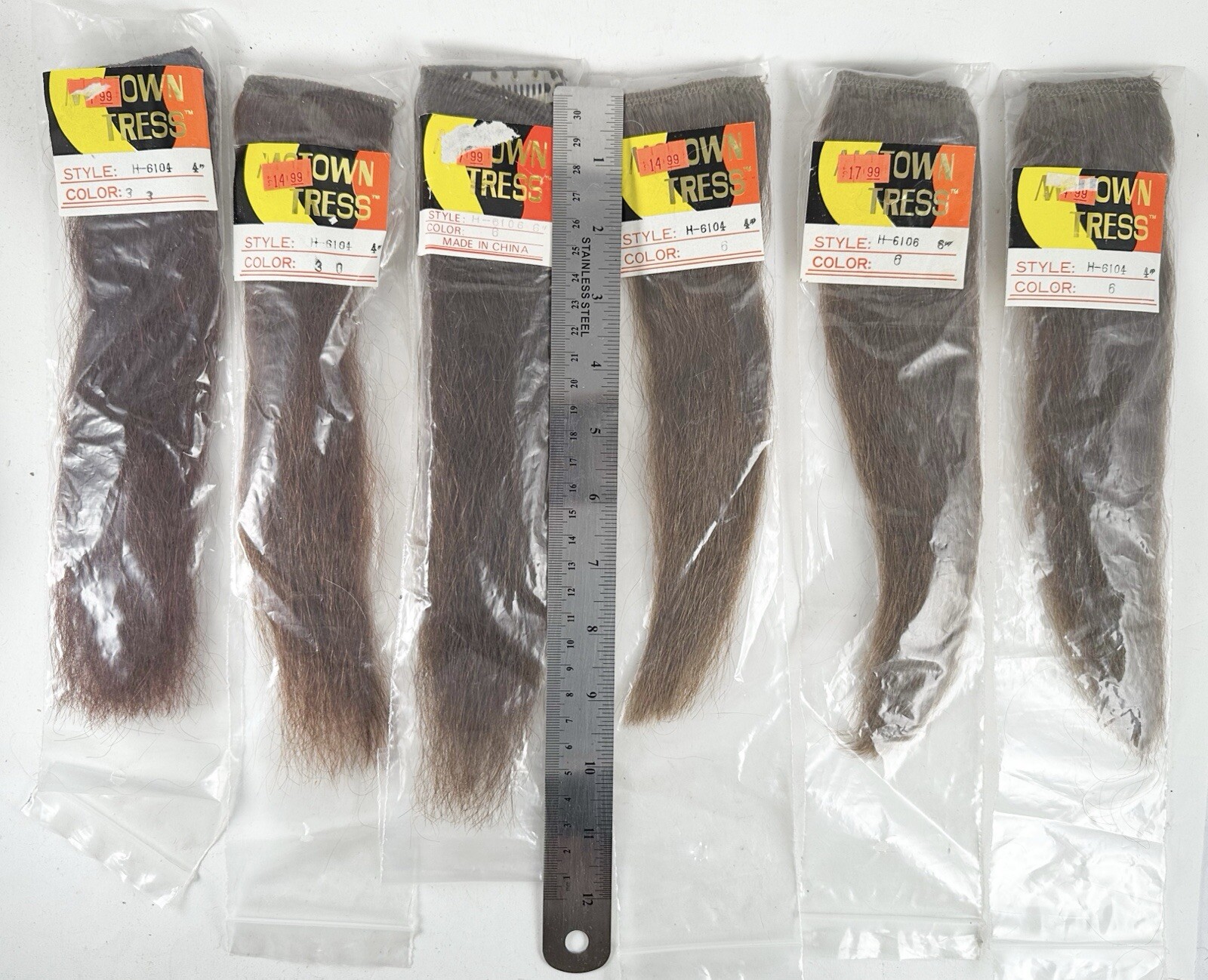 NOS Vintage Motown Tress 4” And 6” Wide Weave 1980’s 1990’s Mixed Colors