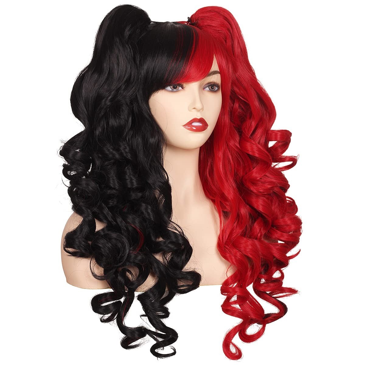 Long Curly Wig with Detachable Ponytails