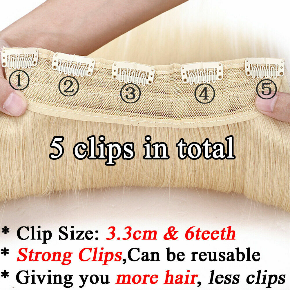 Long Curly Wavy One Piece Clip in Real as Human Hair Extensions Natural THICK US