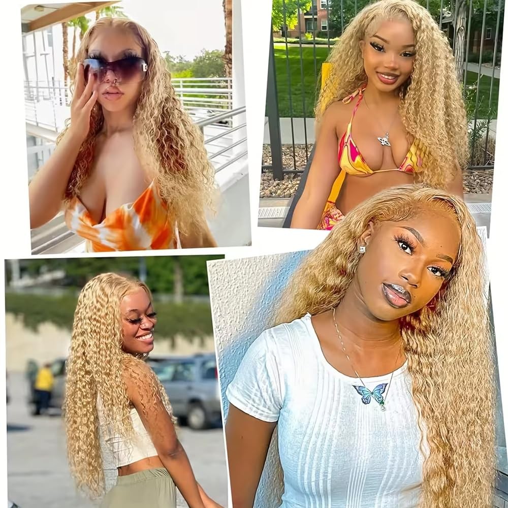 Wuvusnm 22 24 26 Inch P27613 Human Hair Bundles Blonde Curly Bundles Human Hair