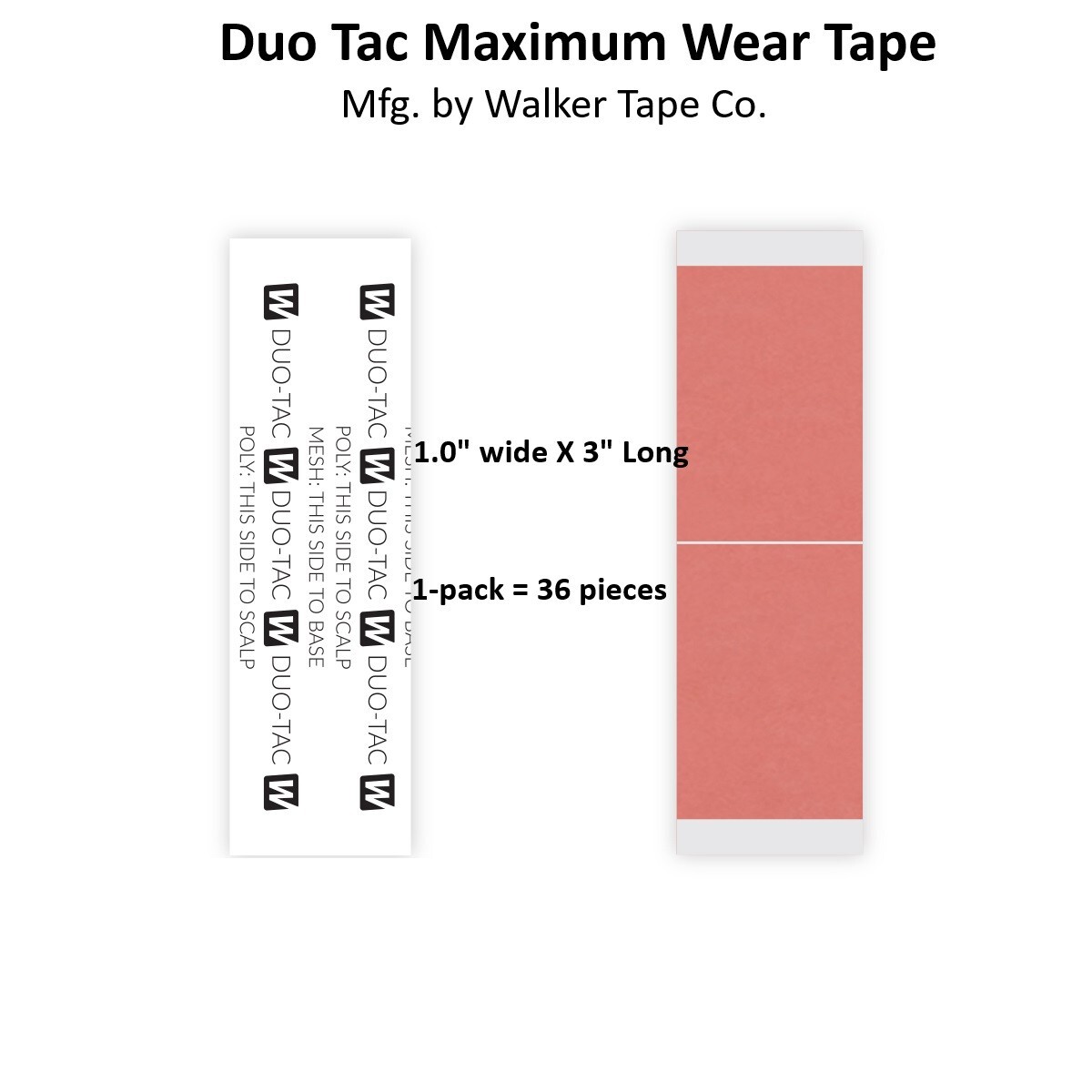 Duo Tac Maximum Wear Tape 1.0 inch wide 1 pack Walker Tape brand