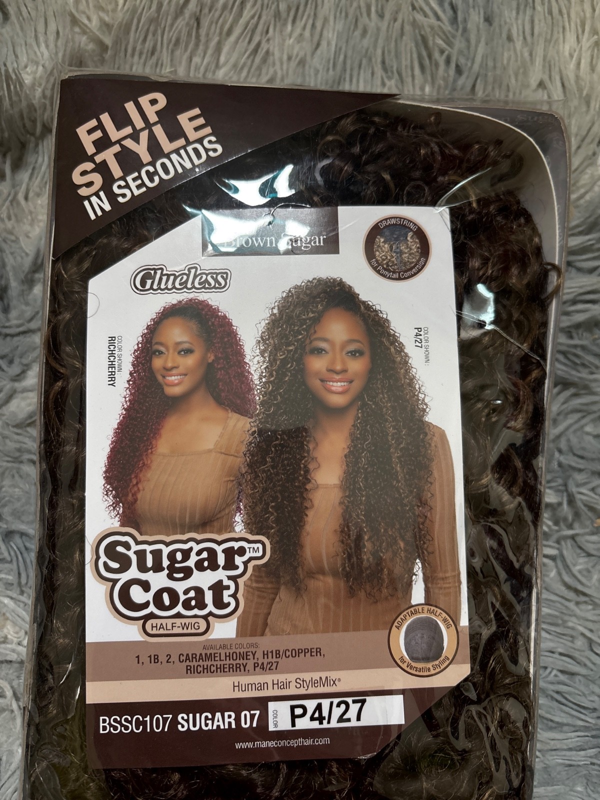 mane concept half wig, brown sugar P4/27