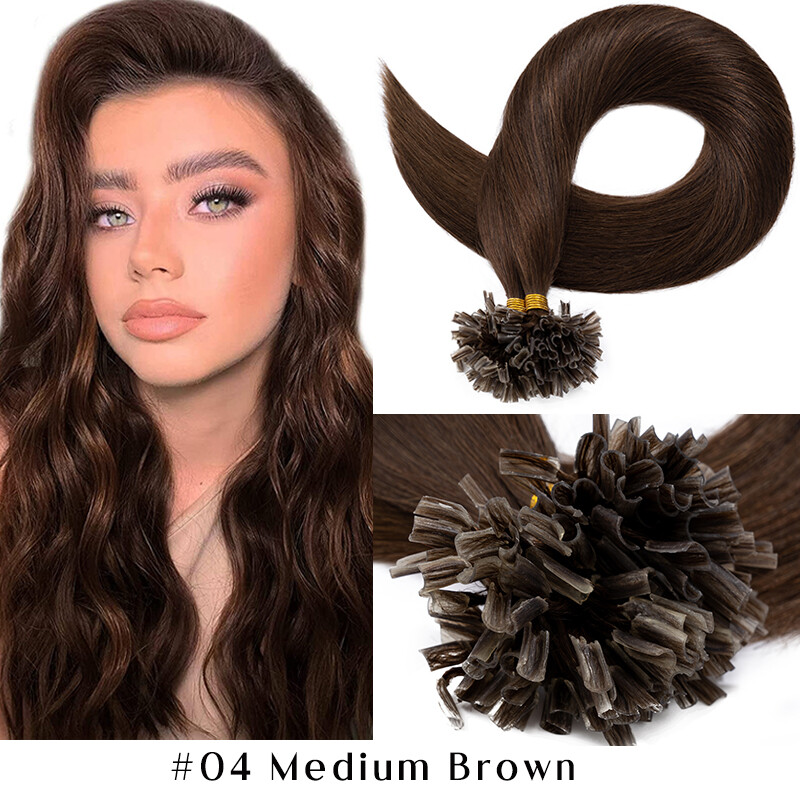 300S Thick Pre-bonded Nail U Tip 100% Human Remy Hair Extensions Full Head 24″
