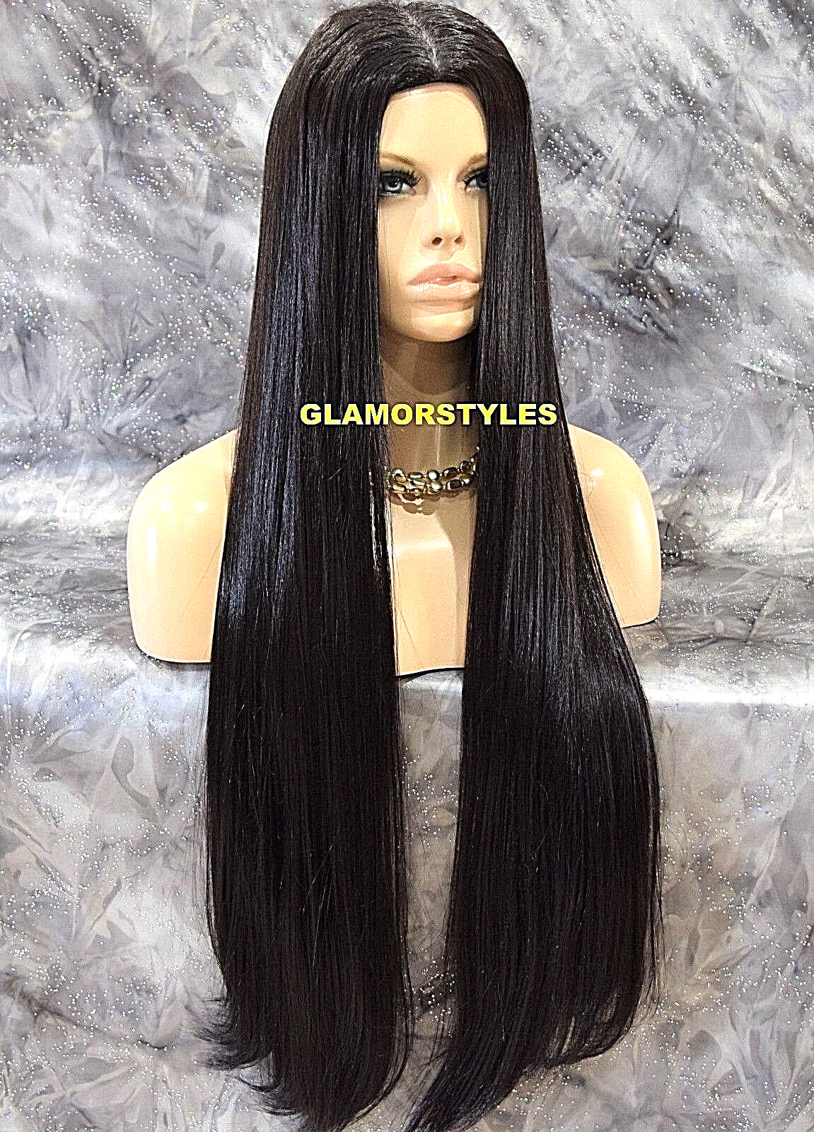 40” FULL WIG EXTRA LONG STRAIGHT SKIN HAIR PART DARK BROWN #2 HAIR PIECE NWT