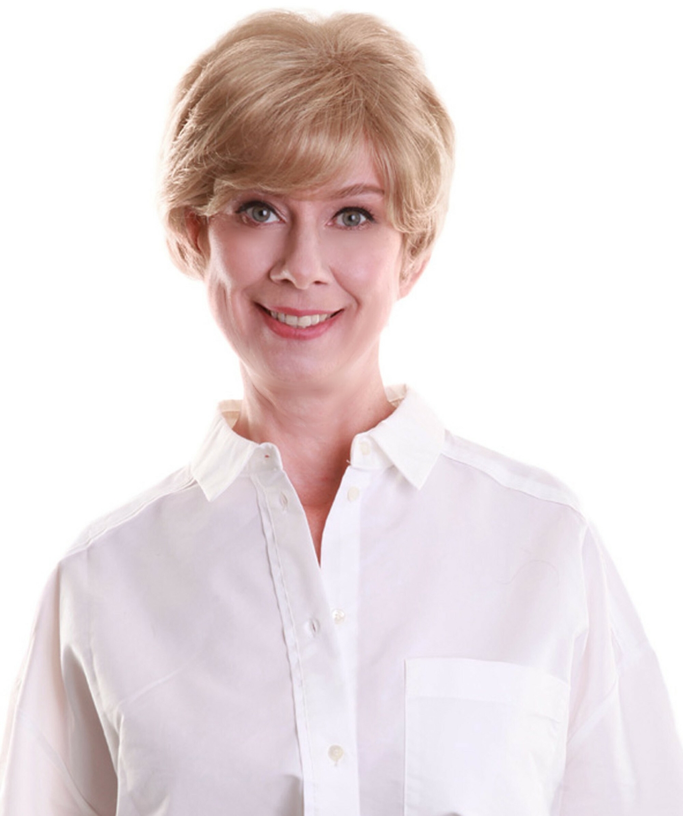 Sophia – Straight Kanekalon Synthetic Fiber Full Wig, 1.5-6 in, Honey Blonde
