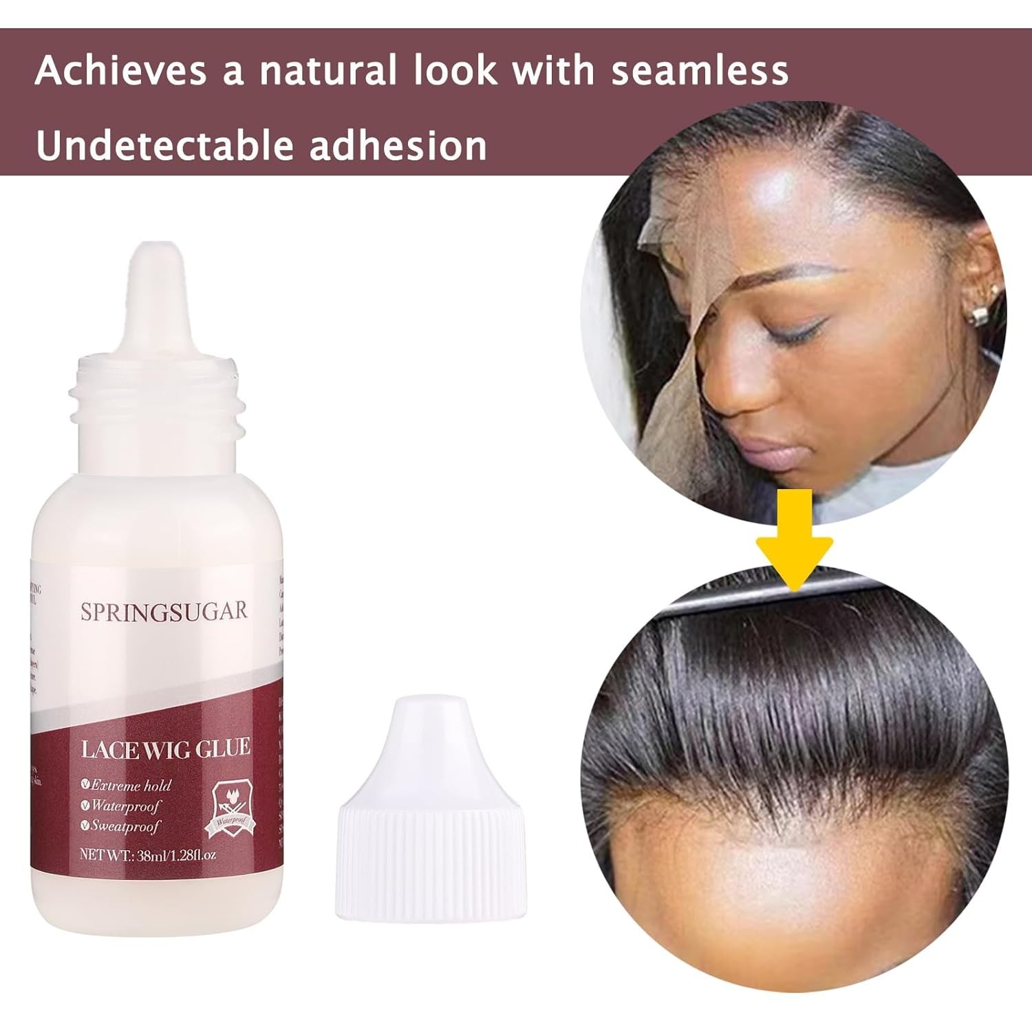Wig Glue Strong Hold Waterproof Lace Adhesive Kit 1.7oz Wig Remover Gel