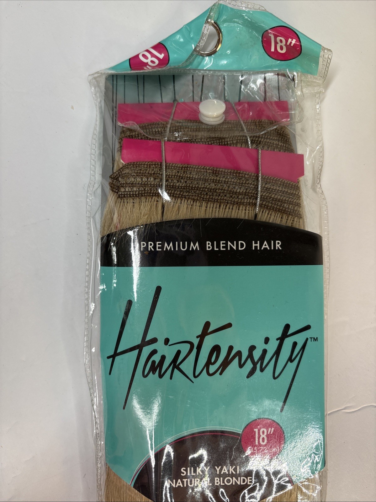 Hairtensity Silky Yaki Natural Blonde 18” Hair Extensions
