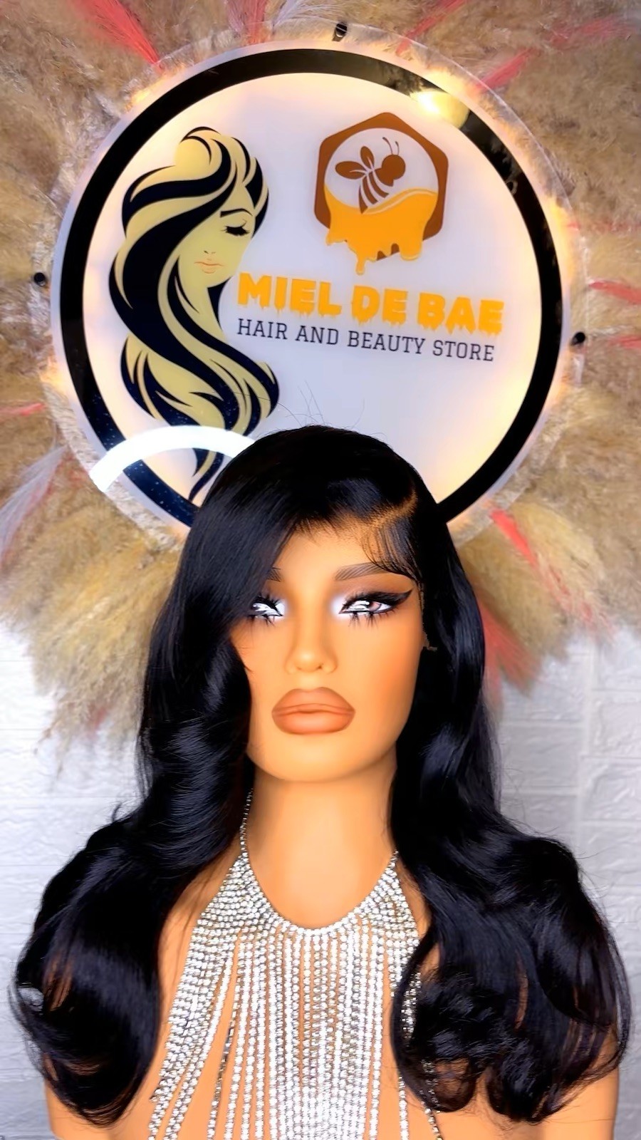 Human hair wig lace front glueless pre- plucked,Bleached knots holidays deal