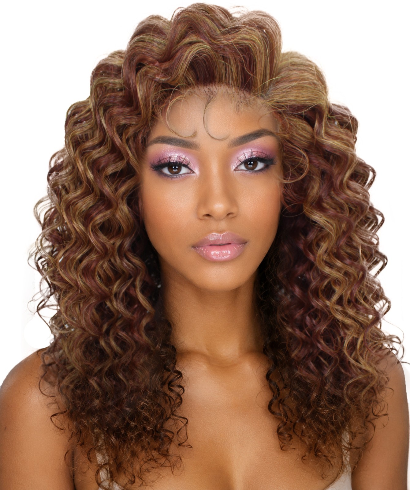 LUXLUXE Nadia 14.5” Side-parted Lace Front Medium Length Multicolor Wig BL-0153