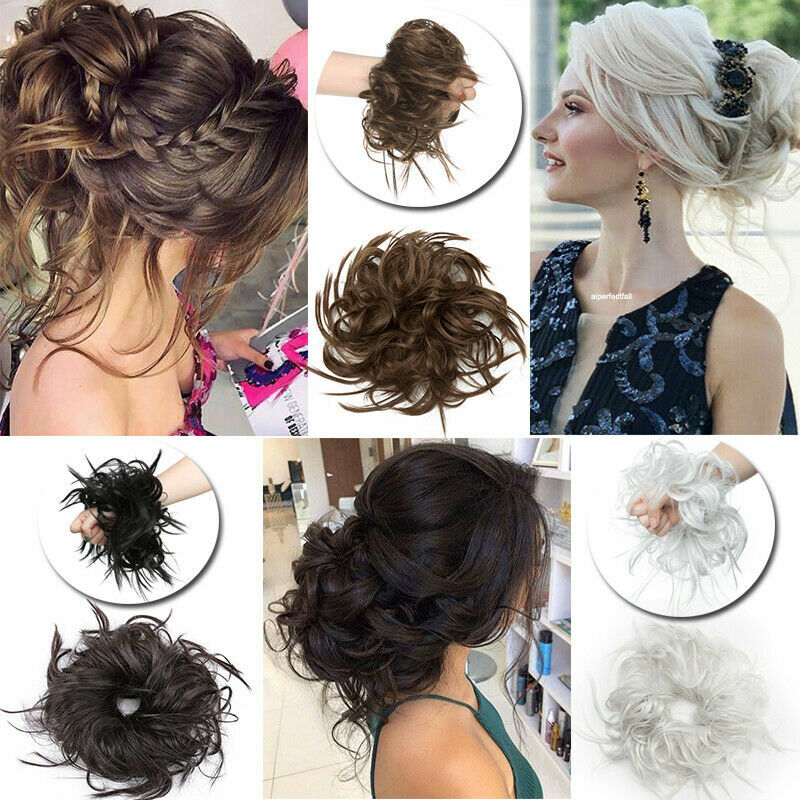 1PCS Messy Curly Bun Scrunchie Hair Extensions Ponytail Hair piece As Human Hair