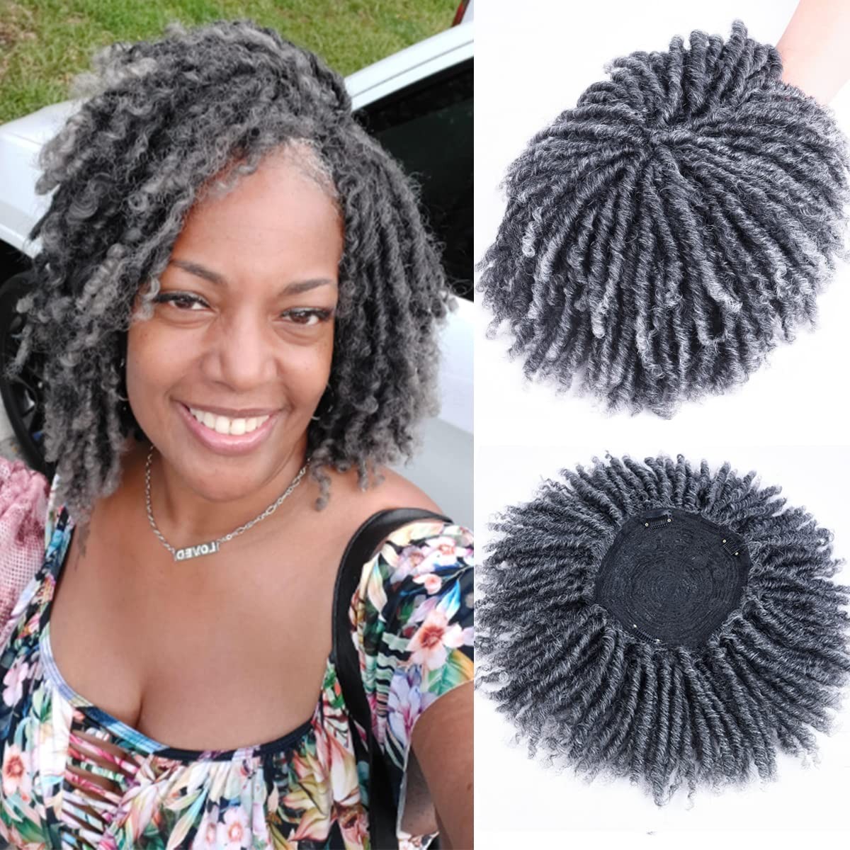 Sun Locs 6 Inch Short Dreadlocks Hair Topper Wig Clips In Faux Locs Braided