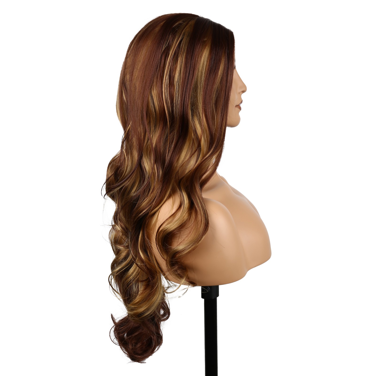 28″ Honey Blonde Layered Long Curly Wavy Synthetic Wig Women Ombre Cosplay Party