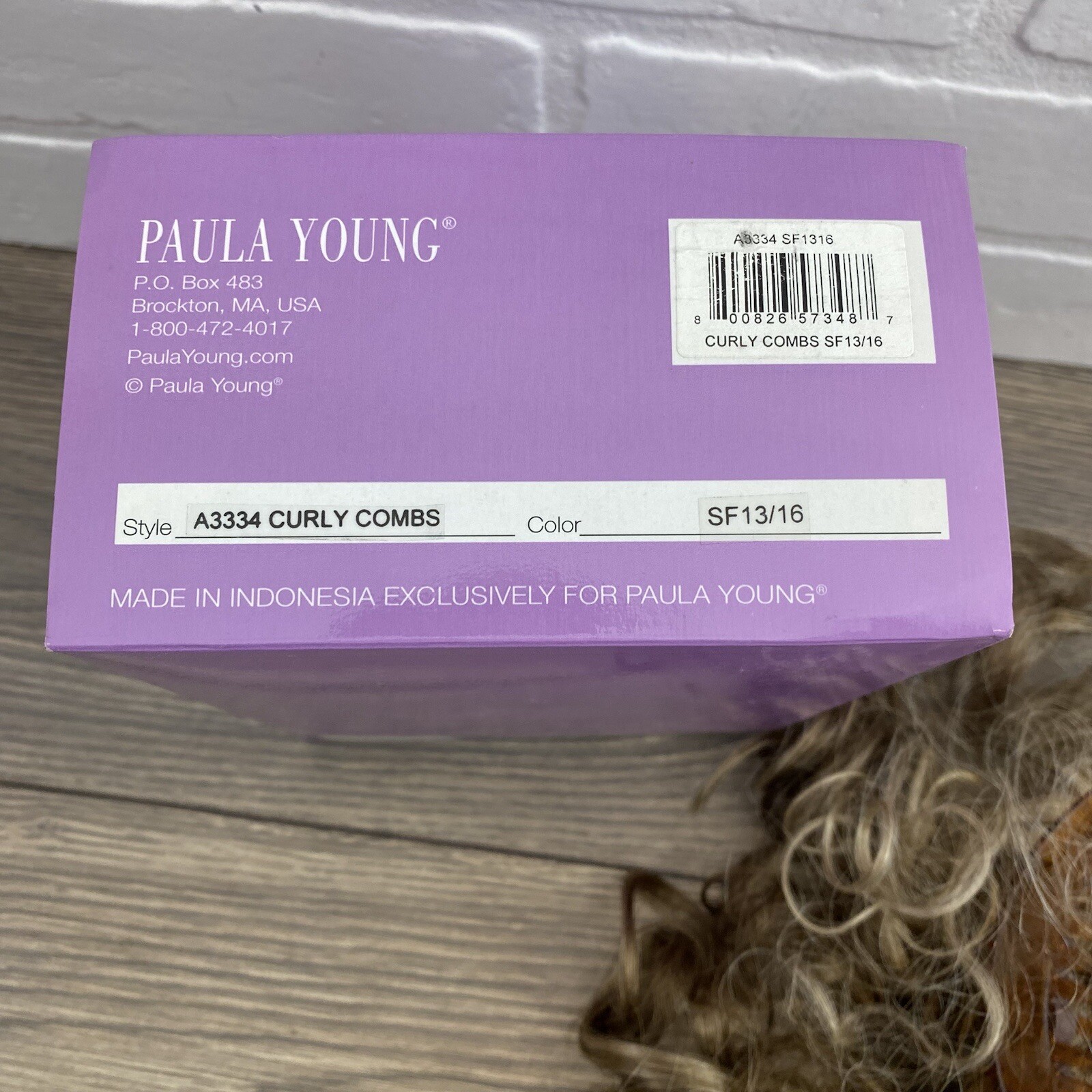 Paula Young Curly Combs A3334 SF13/116 Curled Hairpiece Wig Adjustable Hair Comb