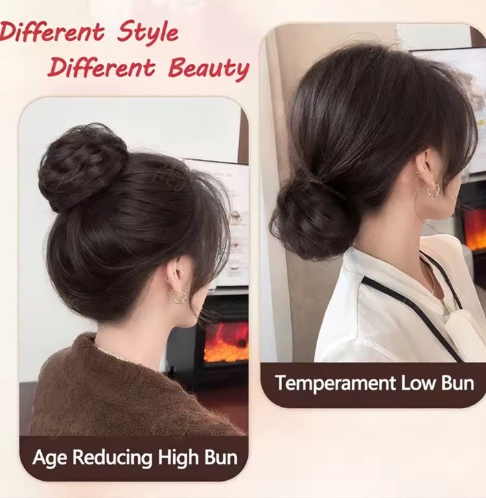 Messy Bun Hair Piece Real Human Hair Scrunchie Clip In Updo Extension,’