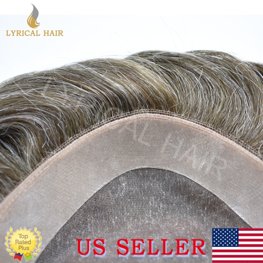 Lyrical Hair Mens Toupee Monofilament Wig Human Hair System Durable Hairpiece US