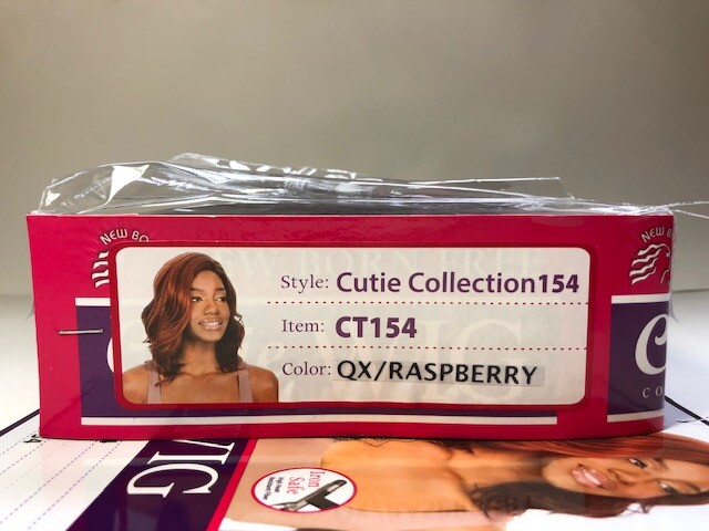 CHADE New Born Free Synthetic Cutie Collection Half Wig CT154 Color QX/Raspberry