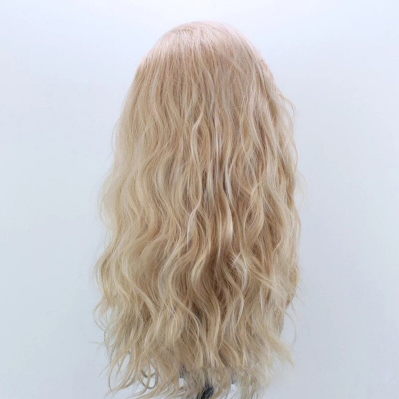 Front Lace Wig Long Curly Hair European and American Style Wig Head Cover Linen