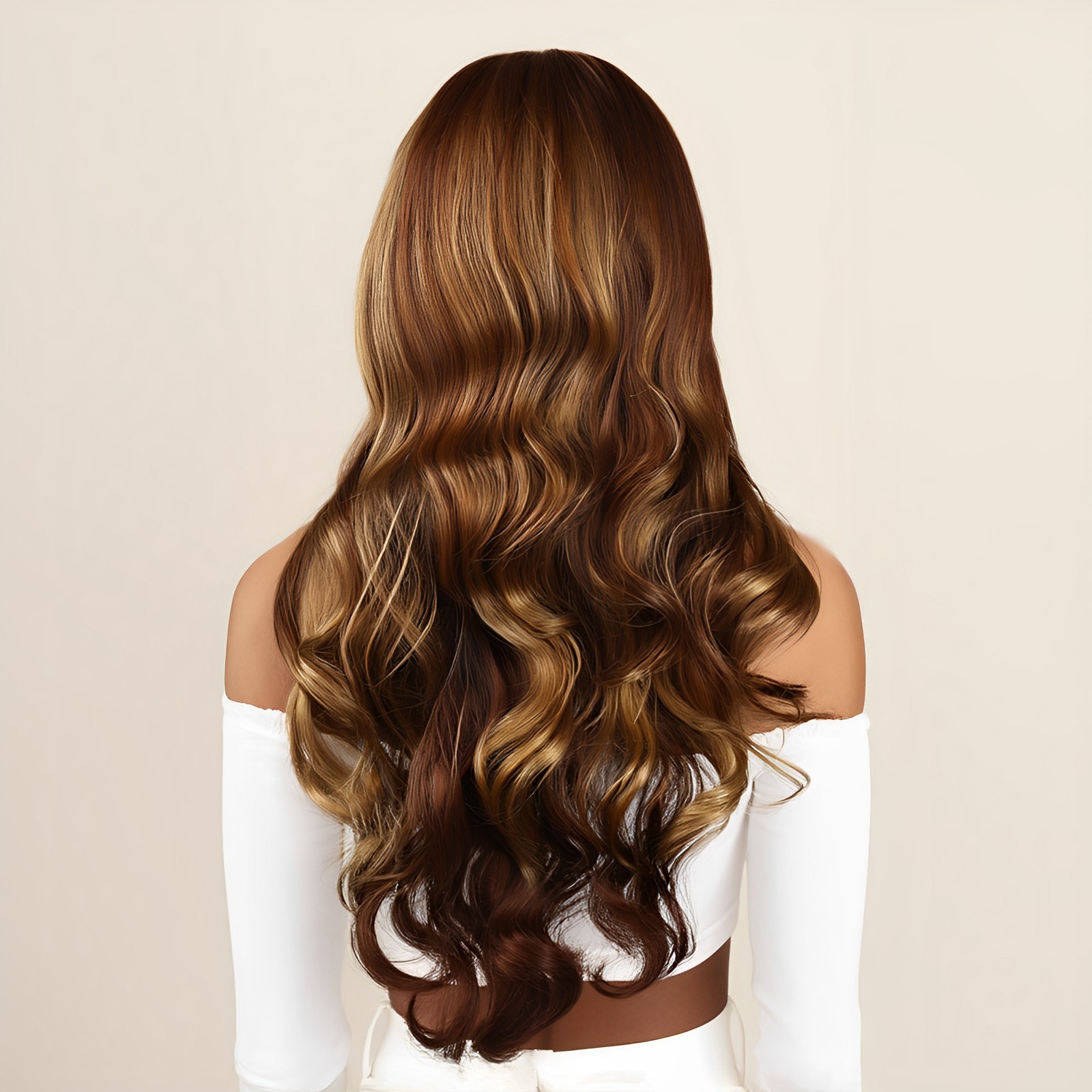 28″ Honey Blonde Layered Long Curly Wavy Synthetic Wig Women Ombre Cosplay Party