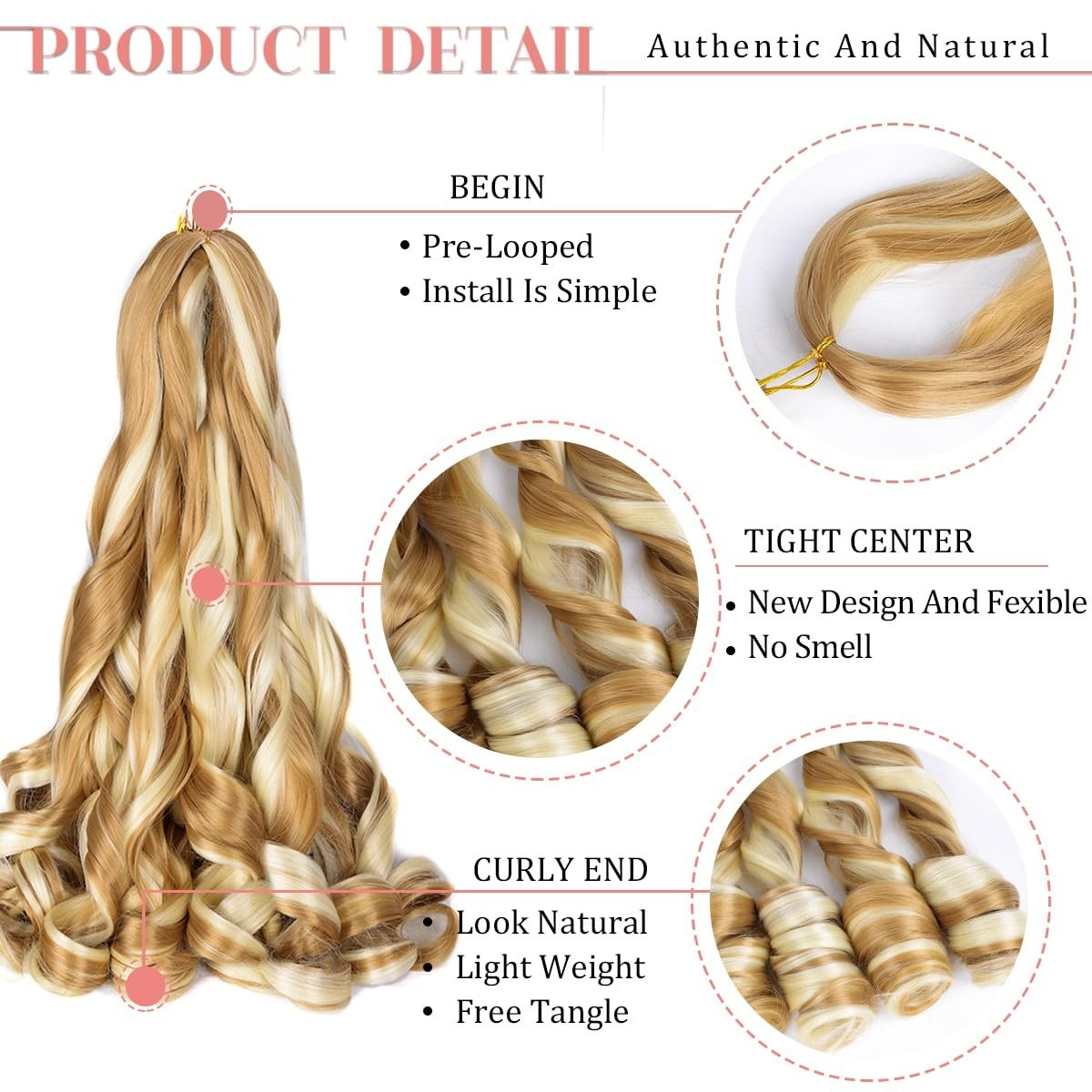 Soft & Silky 24-Inch Bouncy Crochet Hair – 8 Packs of Synthetic Curls