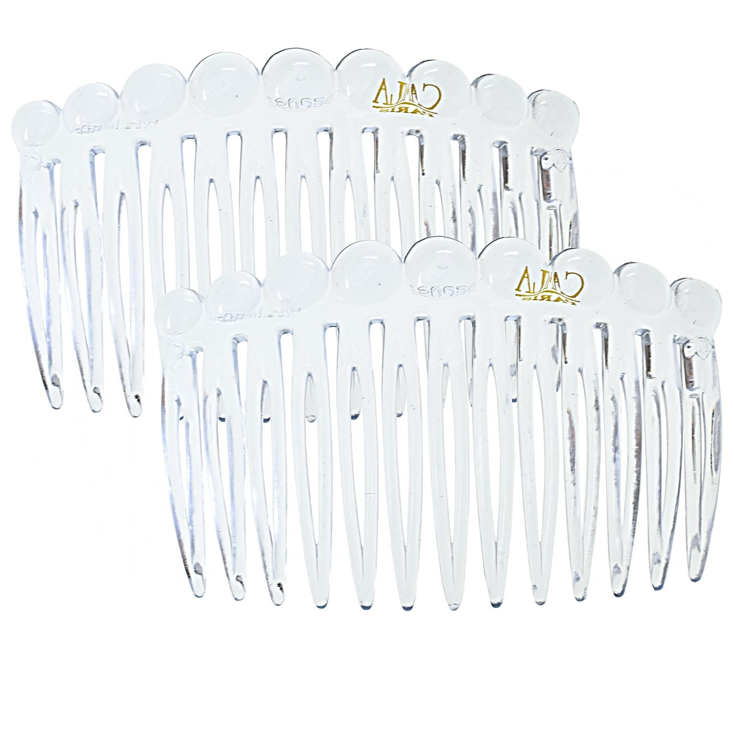 Paris CP3875 French Hair Side Comb, Small Rounded, Clear French Twist Hair Combs