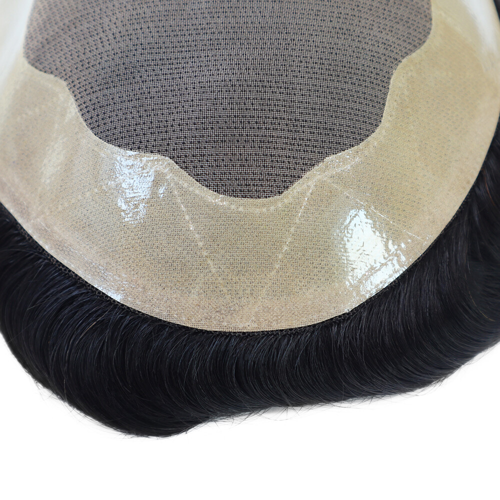 Mens Toupee Human Hair Durable Mono Hair pieces For Gent Men Hairpieces Colored