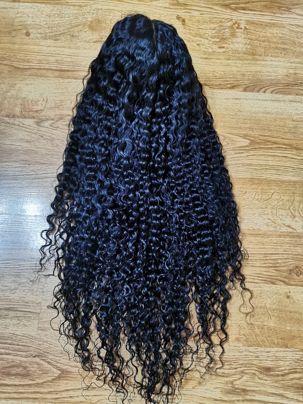 Mayde Beauty Quality Sexy 28” Deep Curly Virgin Human T Front Lace Hair Wig 1B