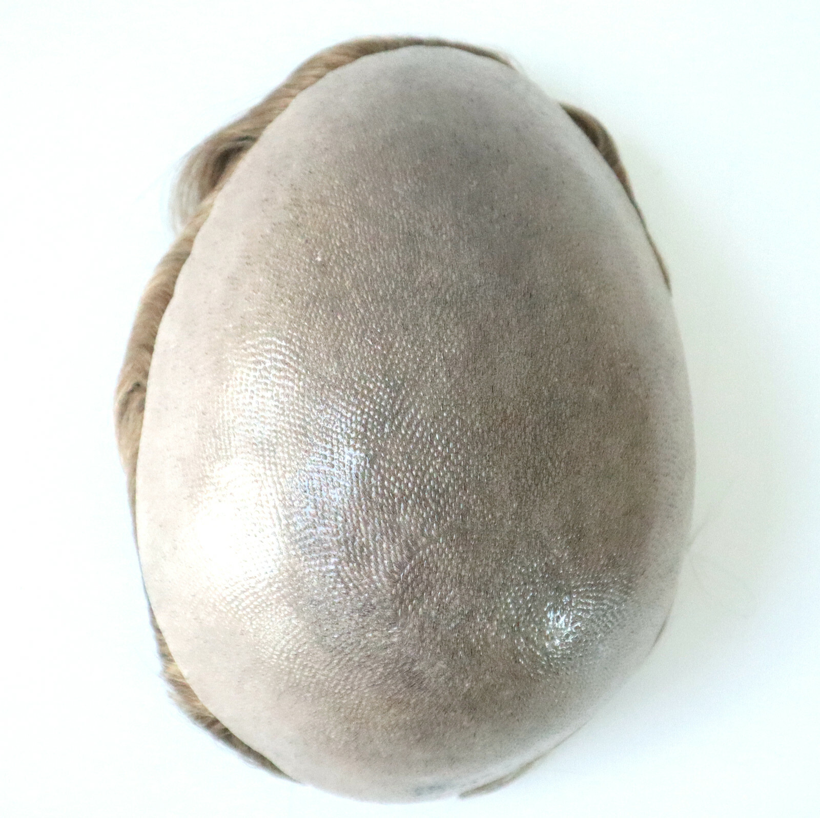 Mens Human Hair Replacement System Poly Skin Scalloped Toupee Hairpieces #20