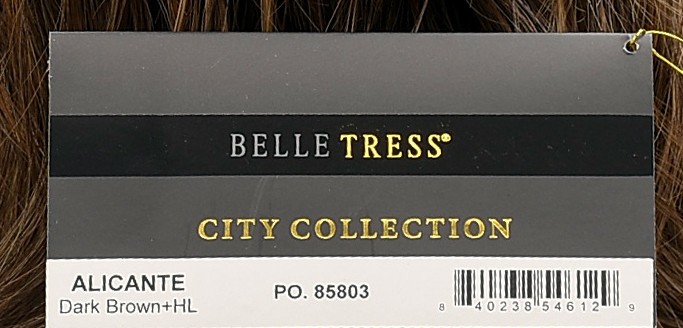 ALICANTE Wig by BELLETRESS, Dark Brown + HL, *CLEARANCE!* Mono Part + Lace Front