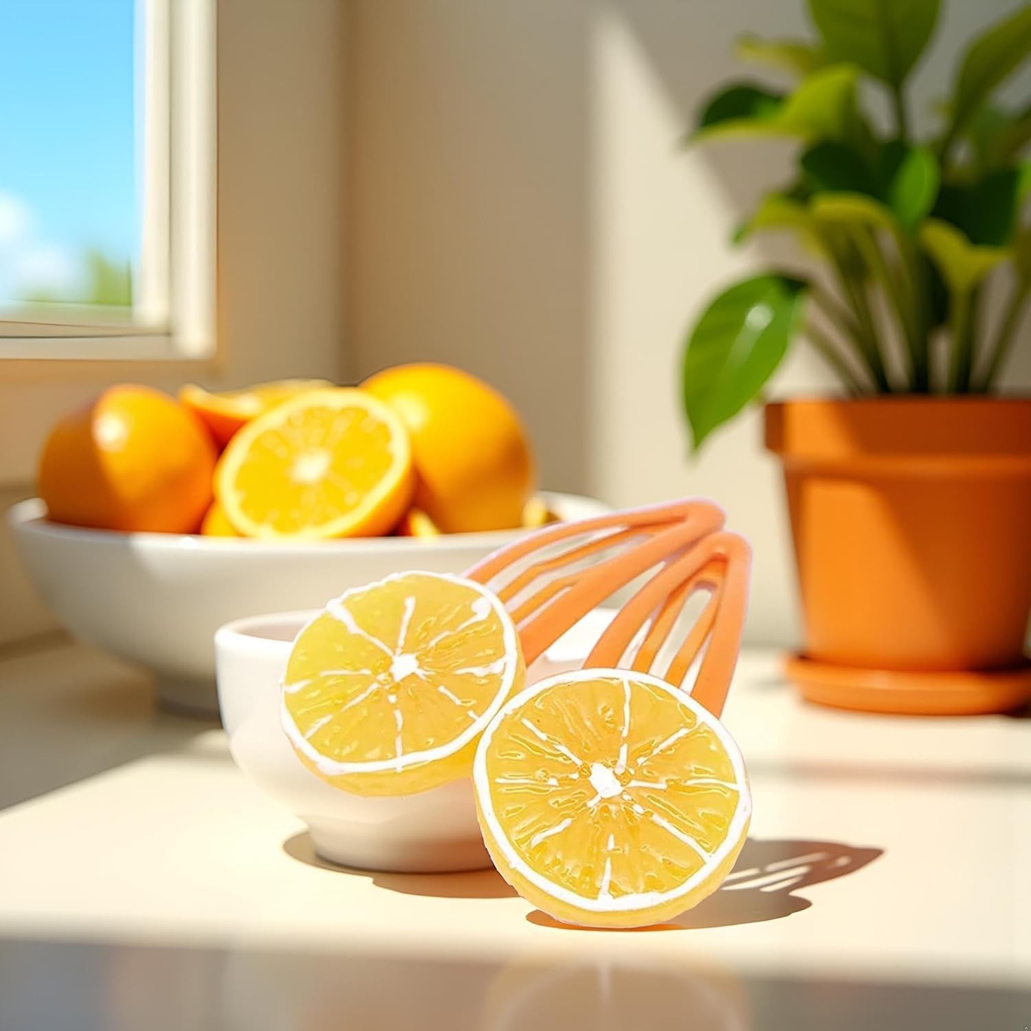 4Pcs Orange Slice Snap Hair Clips for Women Girls 1 Count (Pack of 4),
