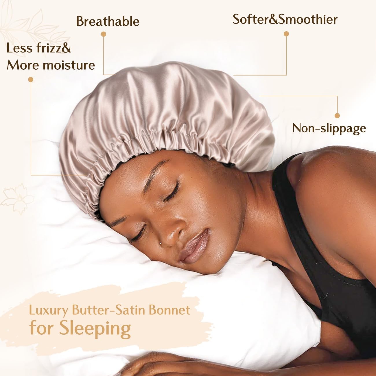 YANIBEST Adjustable Satin Bonnet Double Layer Hair Bonnet for Sleeping Bonnet…