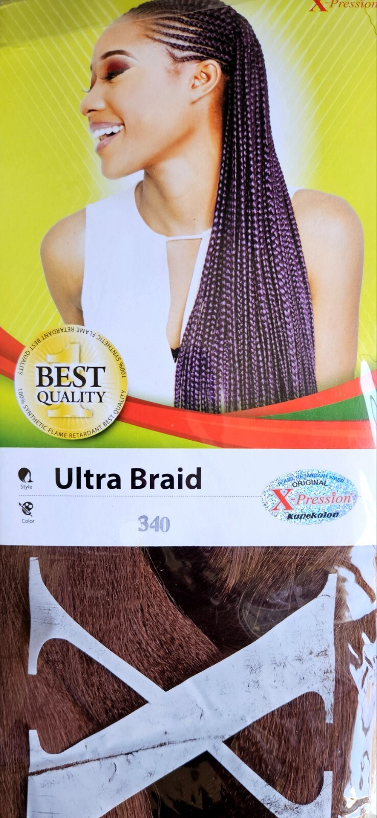 African X-pression Xpression 82″ 100% Synthetic Braiding Hair Color 340 Brown