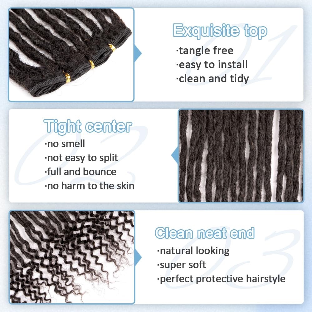 100% Human Hair Dreadlock Extensions Curly Ends Loc Extensions Human Hair For Wo