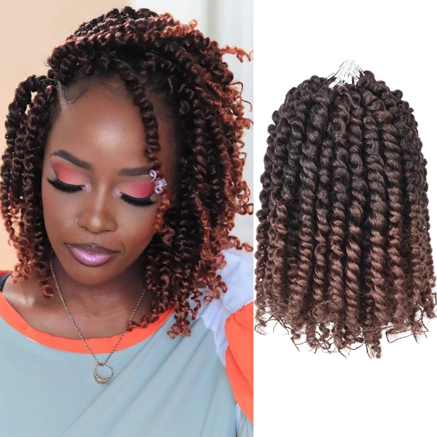 Pre-twisted Passion Twist Crochet Hair looped Synthetic Braiding Hair Extensions